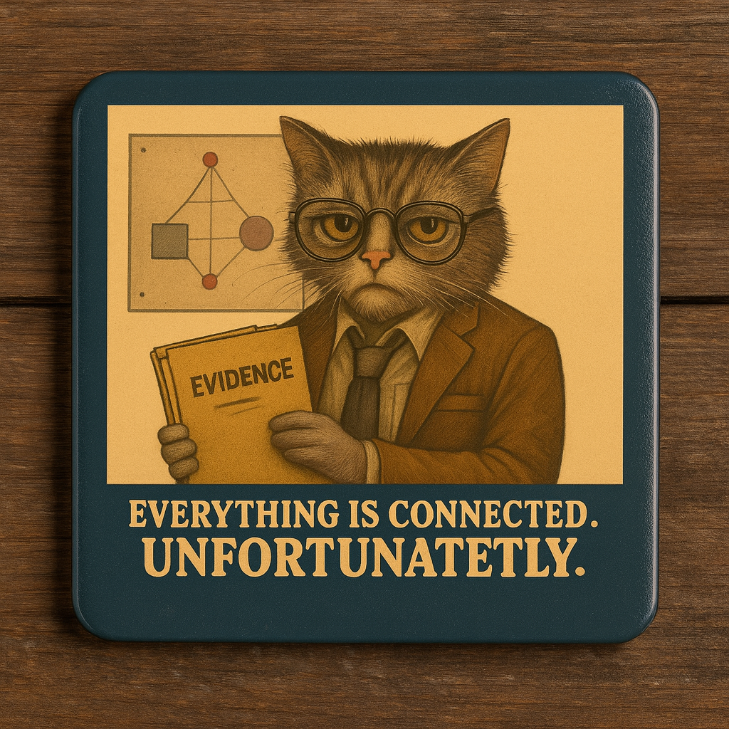 Tanzcrafts Upside down thematic vibe Stranger Cat Coasters – Set of 6 | Glossy 80s-Style Character Art | MDF Sublimation Coasters for Home & Office | Heat-Resistant, Aesthetic Décor