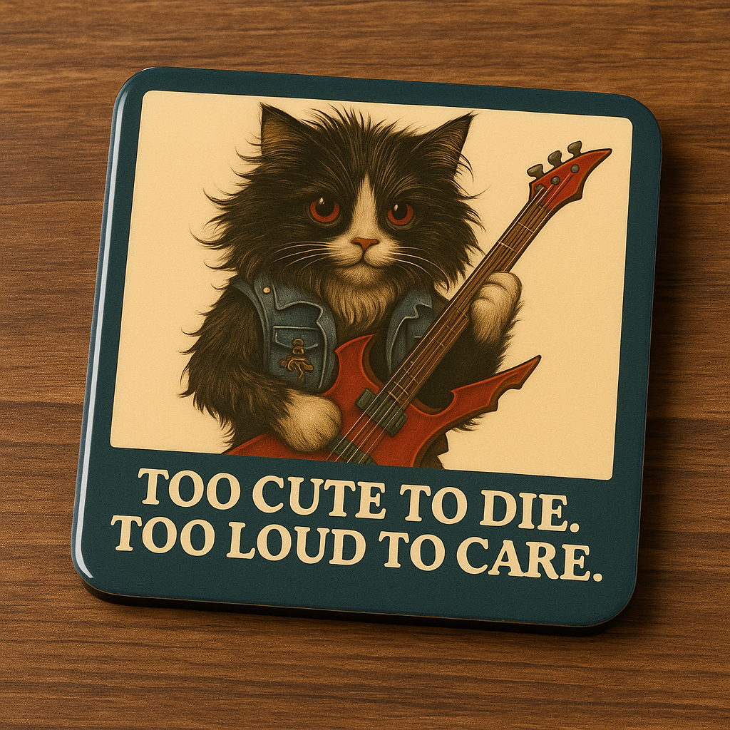 Tanzcrafts Upside down thematic vibe Stranger Cat Coasters – Set of 6 | Glossy 80s-Style Character Art | MDF Sublimation Coasters for Home & Office | Heat-Resistant, Aesthetic Décor