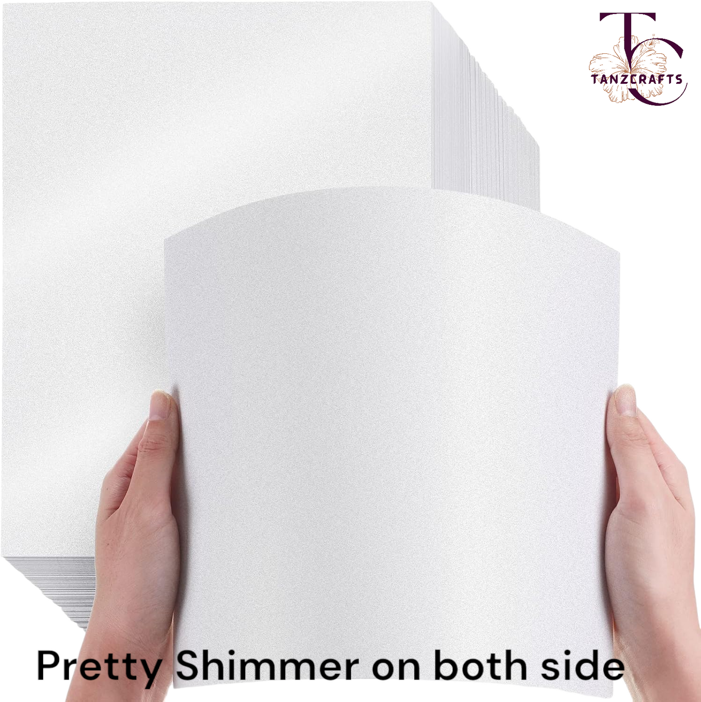 Pearlized Quartz Shimmer Cardstock A4, Metallic Paper, TANZCRAFTS 300 GSM Printer Friendly Pearlescent Paper for Invitations, Weddings, Parties, Showers, Art & Crafts
