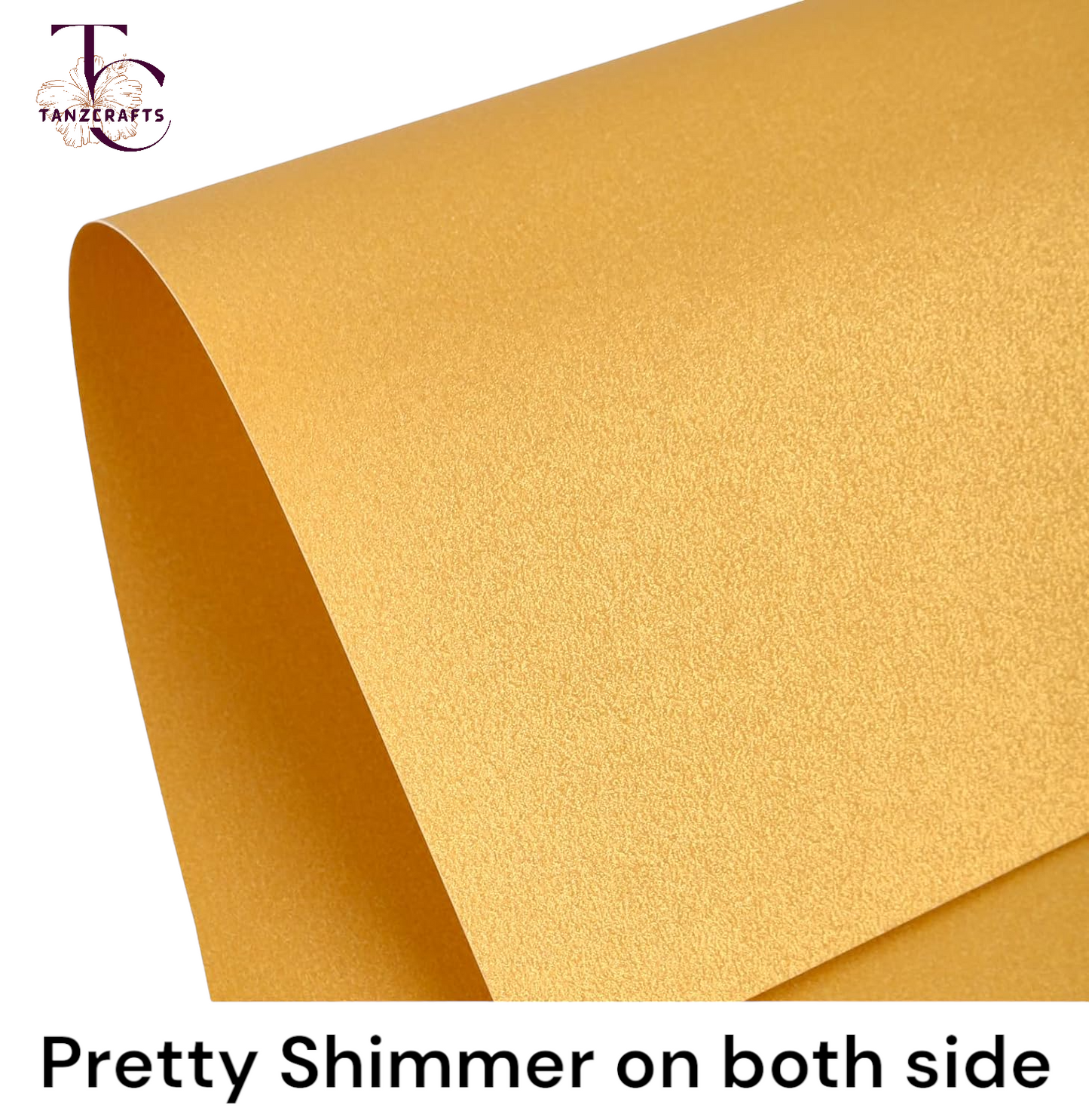 Premium Gold Shimmer Cardstock A4, Metallic Paper, TANZCRAFTS 300 GSM Printer Friendly Pearlescent Paper for Invitations, Weddings, Parties, Showers, Art & Crafts