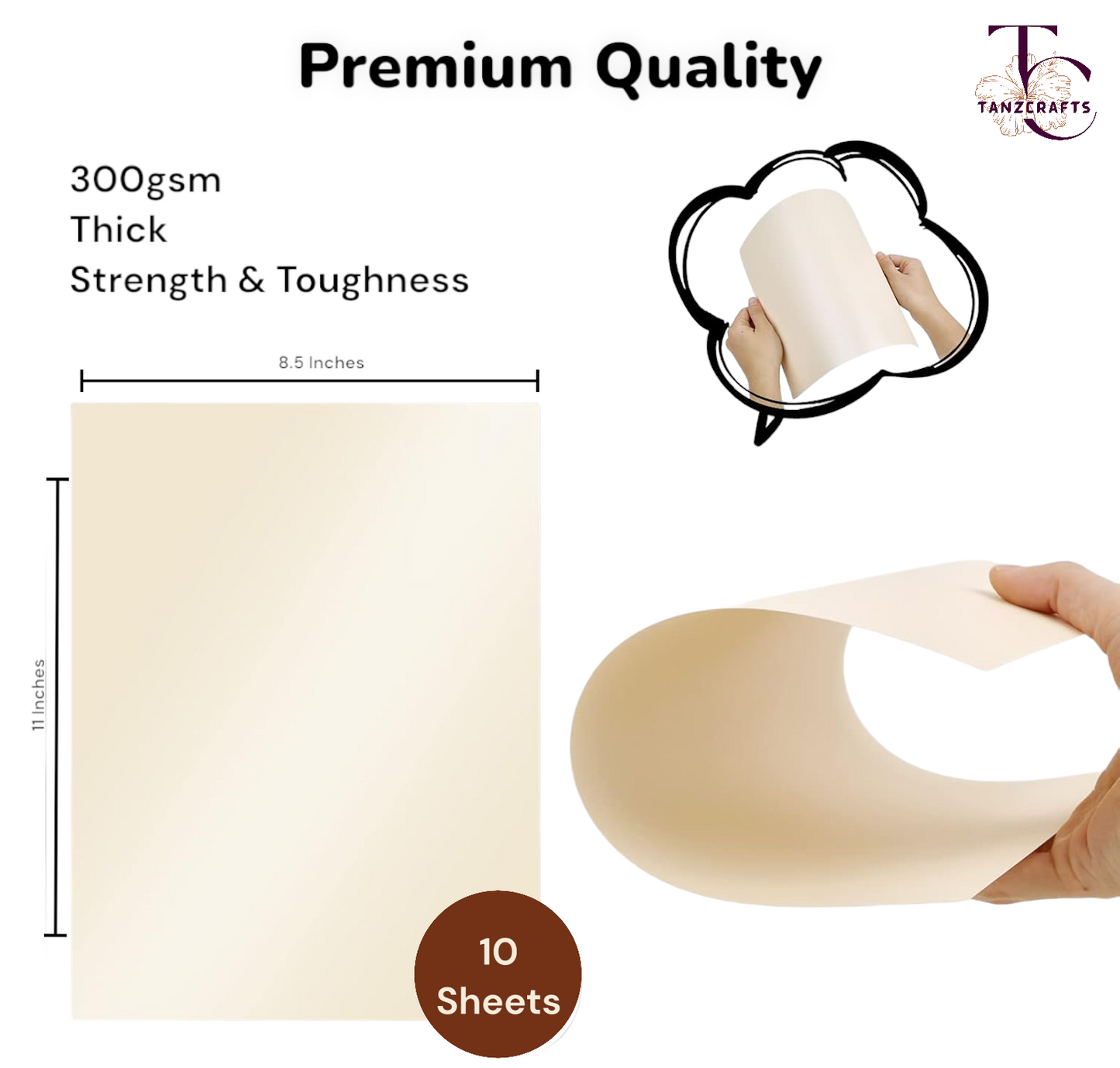 Silica Blue Shimmer Cardstock A4, Metallic Paper, TANZCRAFTS 300 GSM Printer Friendly Pearlescent Paper for Invitations, Weddings, Parties, Showers, Art & Crafts