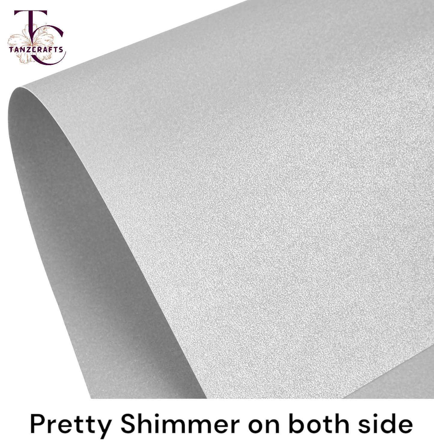Silver Shimmer Cardstock A4, Metallic Paper, TANZCRAFTS 300 GSM Printer Friendly Pearlescent Paper for Invitations, Weddings, Parties, Showers, Art & Crafts