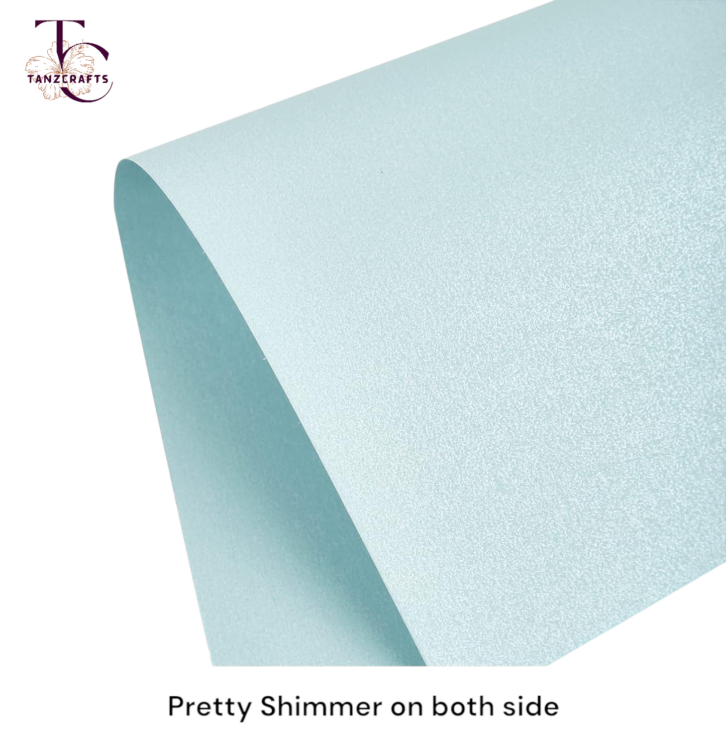 Blue Aqua Shimmer Cardstock A4, Metallic Paper, TANZCRAFTS 260 GSM Printer Friendly Pearlescent Paper for Invitations, Weddings, Parties, Showers, Art & Crafts