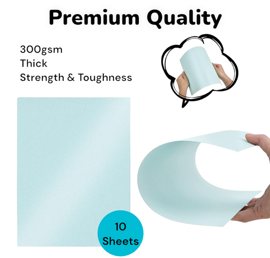 Blue Aqua Shimmer Cardstock A4, Metallic Paper, TANZCRAFTS 260 GSM Printer Friendly Pearlescent Paper for Invitations, Weddings, Parties, Showers, Art & Crafts