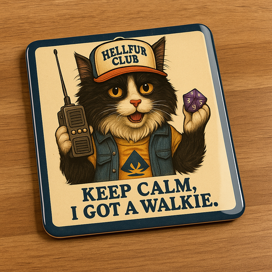 Tanzcrafts Upside down thematic vibe Stranger Cat Coasters – Set of 6 | Glossy 80s-Style Character Art | MDF Sublimation Coasters for Home & Office | Heat-Resistant, Aesthetic Décor