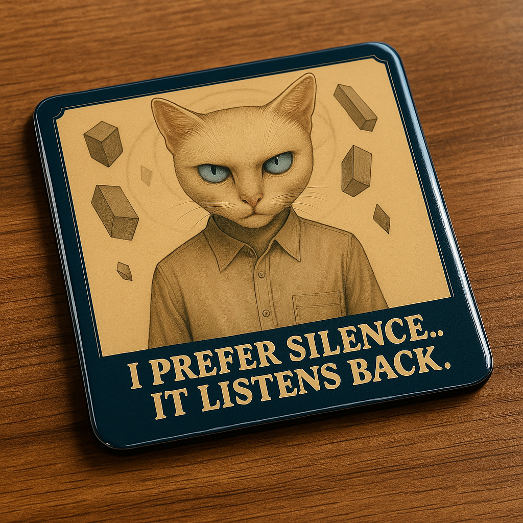 Tanzcrafts Upside down thematic vibe Stranger Cat Coasters – Set of 6 | Glossy 80s-Style Character Art | MDF Sublimation Coasters for Home & Office | Heat-Resistant, Aesthetic Décor (Copy)